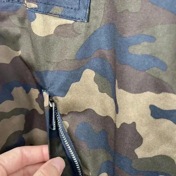 Zara Man Men’s Medium Camo Bomber Jacket Ruched Sleeves Casual Moto Bikercore - Picture 3 of 13